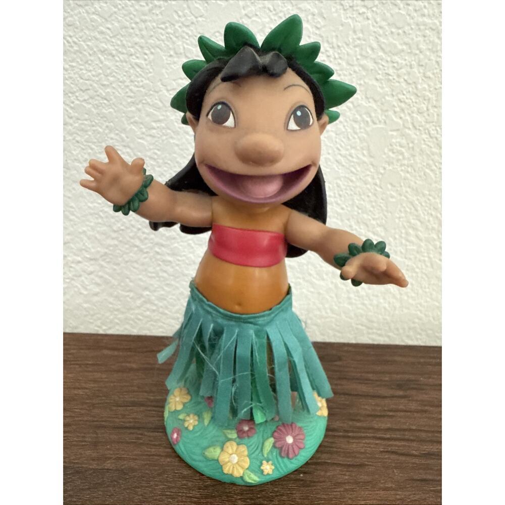 Lilo Hula Boinger Bobble Head Disney 2001 Hasbro Hawaii Figure Toy grass skirt